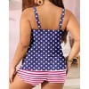 image:imageYonique Plus Size Tankini Swimsuits for Women Two Piece Ruffle Swimsuit  High Waist Shorts 3Layer Ruffle Removable Cups Adjustable StrapsAmerican Flag