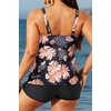 image:imageYonique Plus Size Tankini Swimsuits for Women Two Piece Ruffle Swimsuit  High Waist Shorts 3Layer Ruffle Removable Cups Adjustable StrapsOrange Floral
