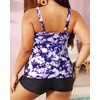image:imageYonique Plus Size Tankini Swimsuits for Women Two Piece Ruffle Swimsuit  High Waist Shorts 3Layer Ruffle Removable Cups Adjustable StrapsPurple Floral