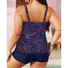 image:imageYonique Plus Size Tankini Swimsuits for Women Two Piece Ruffle Swimsuit  High Waist Shorts 3Layer Ruffle Removable Cups Adjustable StrapsStar Whole Sky