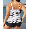 image:imageYonique Plus Size Tankini Swimsuits for Women Two Piece Ruffle Swimsuit  High Waist Shorts 3Layer Ruffle Removable Cups Adjustable StrapsWhite