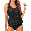 image:imageYonique Two Piece Tankini Swimsuits for Women Blouson Bathing Suits Modest SwimwearBlack Dot
