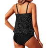 image:imageYonique Two Piece Tankini Swimsuits for Women Blouson Bathing Suits Modest SwimwearBlack Dot