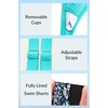 image:imageYonique Women Blouson Tankini Swimsuits Two Piece Bathing Suits with Shorts  Adjustable straps Drawstring side shorts Athletic swim set Add removable cups to customize shapeAqua Green
