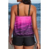 image:imageYonique Women Blouson Tankini Swimsuits Two Piece Bathing Suits with Shorts  Adjustable straps Drawstring side shorts Athletic swim set Add removable cups to customize shapePink Gradient