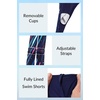 image:imageYonique Women Blouson Tankini Swimsuits Two Piece Bathing Suits with Shorts  Adjustable straps Drawstring side shorts Athletic swim set Add removable cups to customize shapeBlue and Meteor Print