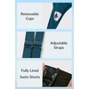 image:imageYonique Women Blouson Tankini Swimsuits Two Piece Bathing Suits with Shorts  Adjustable straps Drawstring side shorts Athletic swim set Add removable cups to customize shapeGreen and Flower