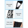 image:imageYonique Women Blouson Tankini Swimsuits Two Piece Bathing Suits with Shorts  Adjustable straps Drawstring side shorts Athletic swim set Add removable cups to customize shapeBlack  Flower