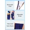 image:imageYonique Women Blouson Tankini Swimsuits Two Piece Bathing Suits with Shorts  Adjustable straps Drawstring side shorts Athletic swim set Add removable cups to customize shapeNavy and Leaves