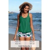 image:imageYonique Women Blouson Tankini Swimsuits Two Piece Bathing Suits with Shorts  Adjustable straps Drawstring side shorts Athletic swim set Add removable cups to customize shapeGreen