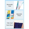 image:imageYonique Women Blouson Tankini Swimsuits Two Piece Bathing Suits with Shorts  Adjustable straps Drawstring side shorts Athletic swim set Add removable cups to customize shapeColorful Flowers