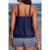 image:imageYonique Women Blouson Tankini Swimsuits Two Piece Bathing Suits with Shorts  Adjustable straps Drawstring side shorts Athletic swim set Add removable cups to customize shapeBlue