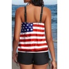 image:imageYonique Women Blouson Tankini Swimsuits Two Piece Bathing Suits with Shorts  Adjustable straps Drawstring side shorts Athletic swim set Add removable cups to customize shapeAmerican Flag