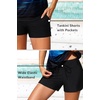 image:imageYonique Women Blouson Tankini Swimsuits Two Piece Bathing Suits with Shorts  Adjustable straps Drawstring side shorts Athletic swim set Add removable cups to customize shapeAqua Gradient
