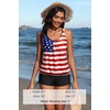 image:imageYonique Women Blouson Tankini Swimsuits Two Piece Bathing Suits with Shorts  Adjustable straps Drawstring side shorts Athletic swim set Add removable cups to customize shapeAmerican Flag