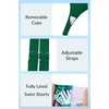 image:imageYonique Women Blouson Tankini Swimsuits Two Piece Bathing Suits with Shorts  Adjustable straps Drawstring side shorts Athletic swim set Add removable cups to customize shapeGreen