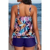 image:imageYonique Women Blouson Tankini Swimsuits Two Piece Bathing Suits with Shorts  Adjustable straps Drawstring side shorts Athletic swim set Add removable cups to customize shapeNavy and Leaves