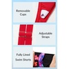 image:imageYonique Women Blouson Tankini Swimsuits Two Piece Bathing Suits with Shorts  Adjustable straps Drawstring side shorts Athletic swim set Add removable cups to customize shapeRed  Floral