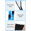 image:imageYonique Women Blouson Tankini Swimsuits Two Piece Bathing Suits with Shorts  Adjustable straps Drawstring side shorts Athletic swim set Add removable cups to customize shapeGradient Blue