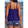 image:imageYonique Women Blouson Tankini Swimsuits Two Piece Bathing Suits with Shorts  Adjustable straps Drawstring side shorts Athletic swim set Add removable cups to customize shapeFlamingo