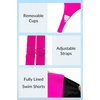 image:imageYonique Women Blouson Tankini Swimsuits Two Piece Bathing Suits with Shorts  Adjustable straps Drawstring side shorts Athletic swim set Add removable cups to customize shapeHot Pink1