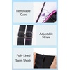 image:imageYonique Women Blouson Tankini Swimsuits Two Piece Bathing Suits with Shorts  Adjustable straps Drawstring side shorts Athletic swim set Add removable cups to customize shapePink Gradient