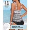 image:imageYonique Womens Blouson Tankini Swim Top Loose Fit Strappy Bathing Suit  Removable cups for custom shaping Tummy Control SwimwearBlack Tribal
