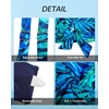 image:imageYonique Womens Blouson Tankini Swim Top Loose Fit Strappy Bathing Suit  Removable cups for custom shaping Tummy Control SwimwearBlue Leaves