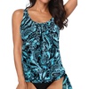 image:imageYonique Womens Blouson Tankini Swim Top Loose Fit Strappy Bathing Suit  Removable cups for custom shaping Tummy Control SwimwearBlue Paisley Print
