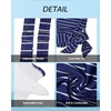 image:imageYonique Womens Blouson Tankini Swim Top Loose Fit Strappy Bathing Suit  Removable cups for custom shaping Tummy Control SwimwearNavy Striped
