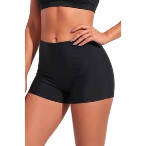 image:imageSwim Shorts Tankini Bottoms Mid Waist Swimsuit Bottoms Available in Plus  Elastic Band For Flat Stomach Boyleg Hem For AntiChafing Flat Seams To Avoid Rubbing Active Design For Pool Aerobics03 Black