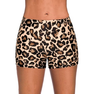 image:imageSwim Shorts Tankini Bottoms Mid Waist Swimsuit Bottoms Available in Plus  Elastic Band For Flat Stomach Boyleg Hem For AntiChafing Flat Seams To Avoid Rubbing Active Design For Pool Aerobics03 Leopard
