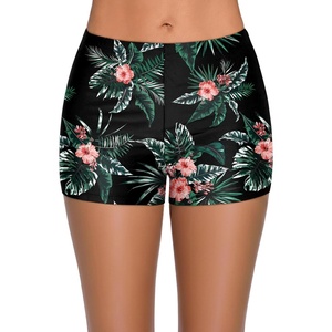 image:imageSwim Shorts Tankini Bottoms Mid Waist Swimsuit Bottoms Available in Plus  Elastic Band For Flat Stomach Boyleg Hem For AntiChafing Flat Seams To Avoid Rubbing Active Design For Pool AerobicsTeal Floral