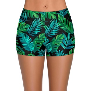 image:imageSwim Shorts Tankini Bottoms Mid Waist Swimsuit Bottoms Available in Plus  Elastic Band For Flat Stomach Boyleg Hem For AntiChafing Flat Seams To Avoid Rubbing Active Design For Pool AerobicsGreen Leaf