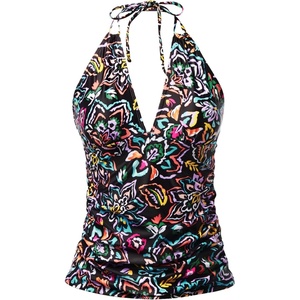 image:imageWomens Halter Tankini Top V Neck Swim Top Tummy Control Bathing Suit  Adjustable Straps Removable Cups Backless Full lining Dry Quickly Full Torso Modesty Via Long HemColorful Paisley