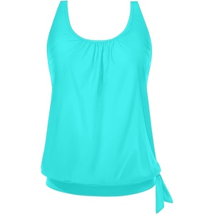 image:imageYonique Womens Blouson Tankini Swim Top Loose Fit Strappy Bathing Suit  Removable cups for custom shaping Tummy Control SwimwearAqua Green
