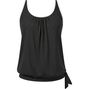 image:imageYonique Womens Blouson Tankini Swim Top Loose Fit Strappy Bathing Suit  Removable cups for custom shaping Tummy Control SwimwearBlack and White
