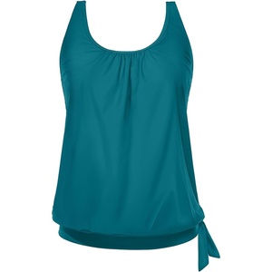 image:imageYonique Womens Blouson Tankini Swim Top Loose Fit Strappy Bathing Suit  Removable cups for custom shaping Tummy Control SwimwearTeal