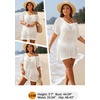 image:imagePlus Size Swimsuit Cover Up Crochet Bathing Suit Short Sleeve Beach Dress  Side slits for fluid movement stylish knit patterns soft skinfriendly acrylic fabricWhite